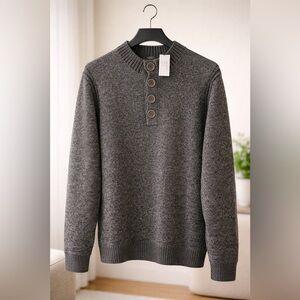 Codice Italian Ribbed Button Neck Sweater Men’s Size 48 NWT